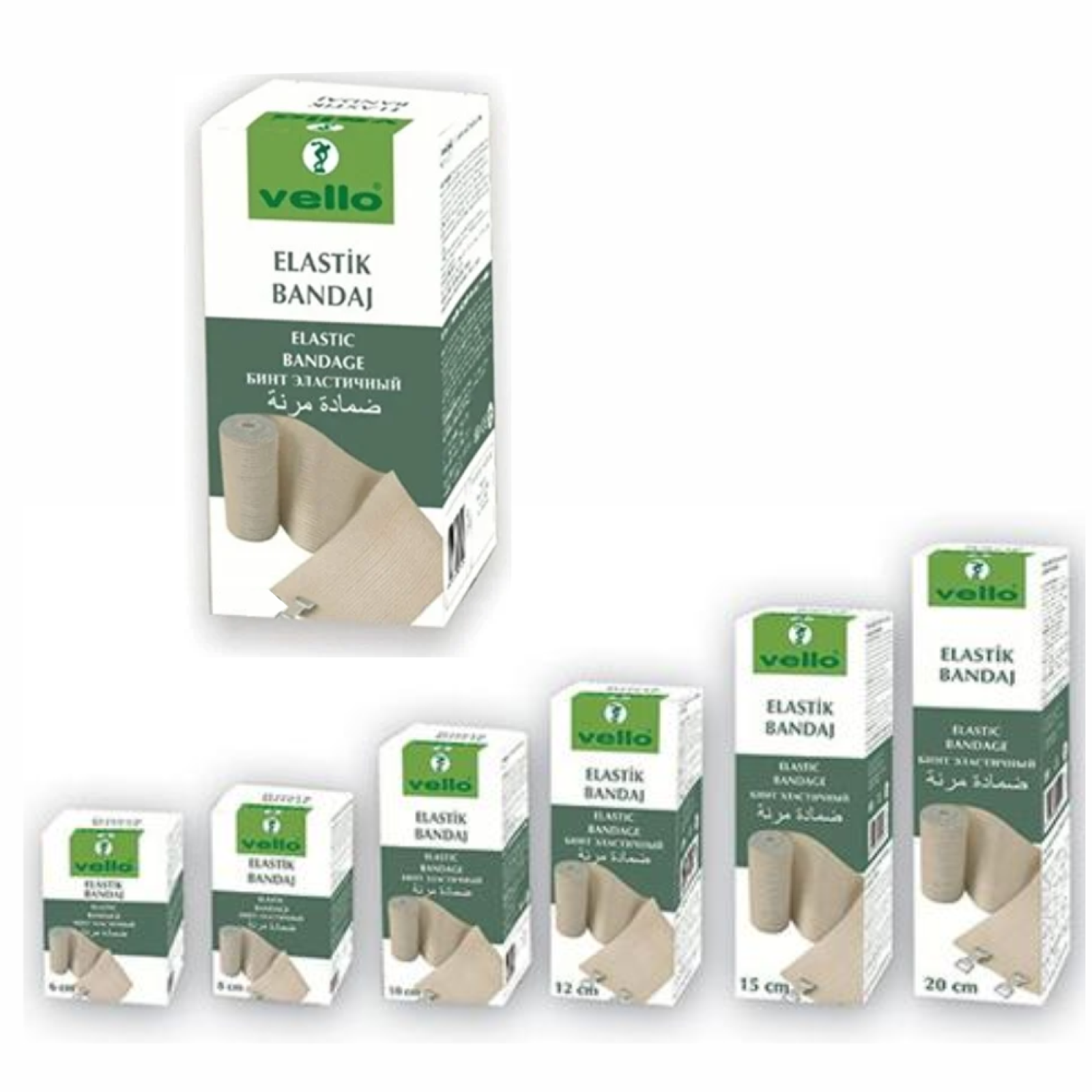 Vello Elastik Bandaj Metal Kopçalı 6cm*150cm
