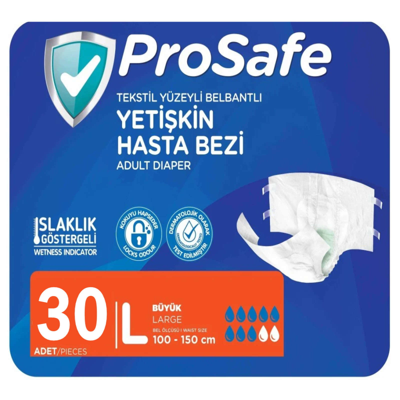Prosafe Tekstil Belbantlı Hasta Bezi 30'lu Large