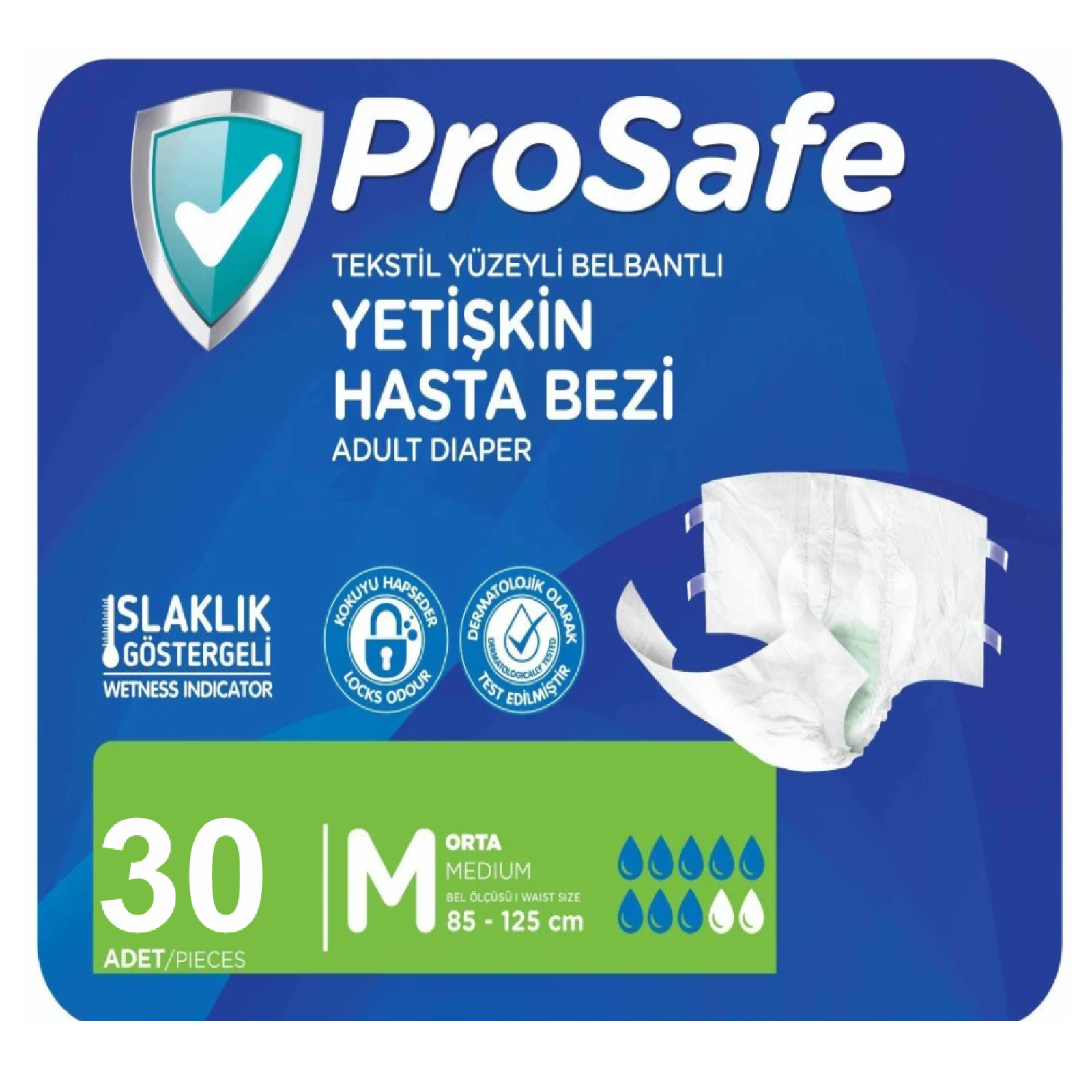 Prosafe Tekstil Belbantlı Hasta Bezi 30'lu Medium